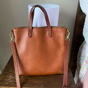Madewell zip top transport crossbody tote